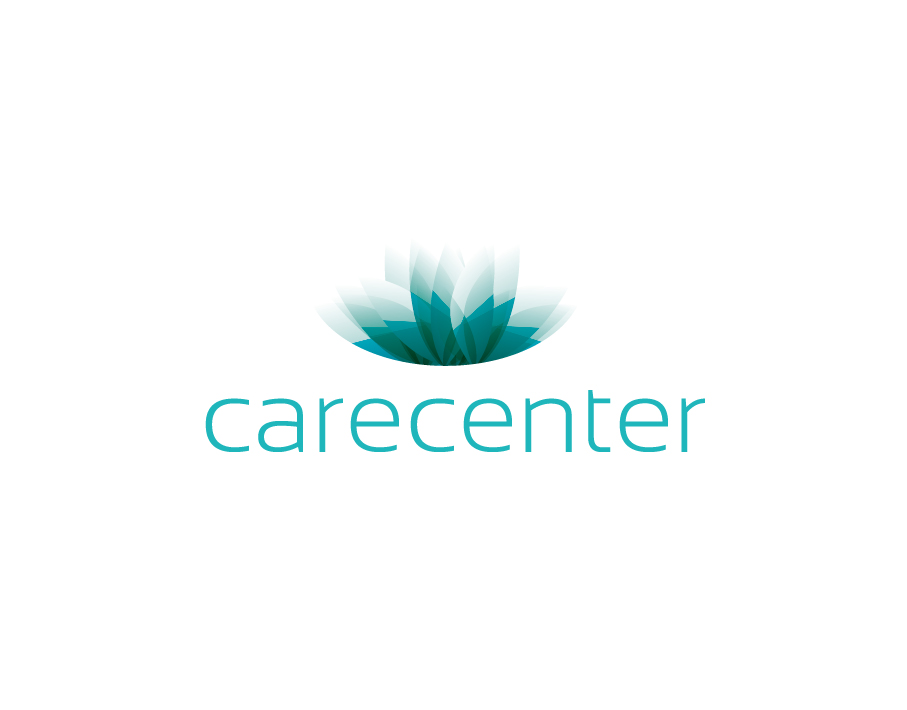 Carecenter Logo with Abstract Green Leaf with Fade Effect